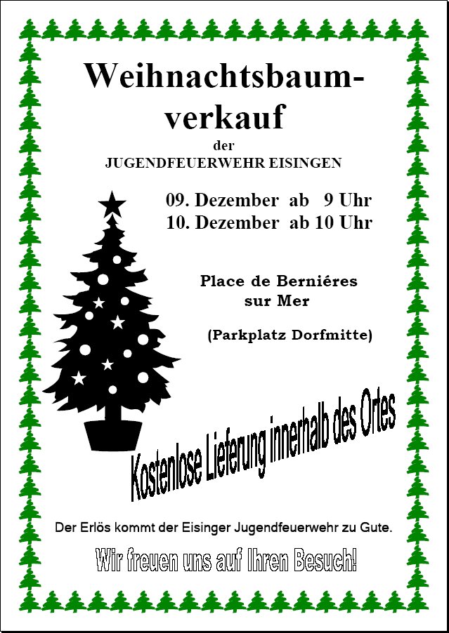 Plakat Weihnachtsbaumverkauf 2006